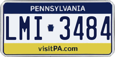 PA license plate LMI3484