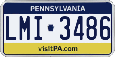 PA license plate LMI3486