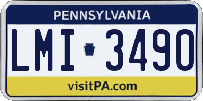 PA license plate LMI3490