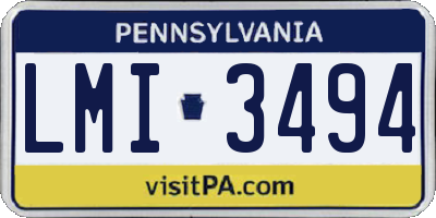 PA license plate LMI3494