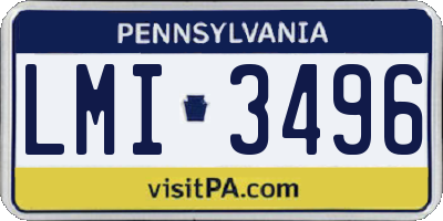 PA license plate LMI3496