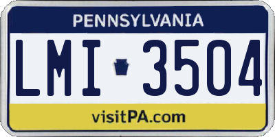 PA license plate LMI3504