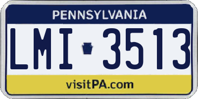 PA license plate LMI3513