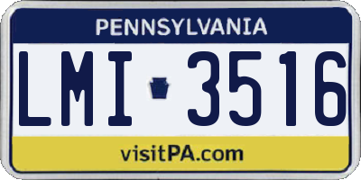 PA license plate LMI3516