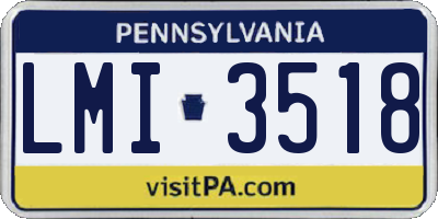 PA license plate LMI3518