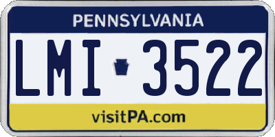 PA license plate LMI3522