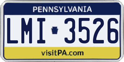 PA license plate LMI3526