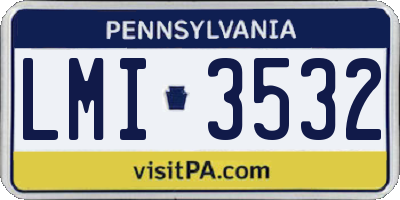 PA license plate LMI3532