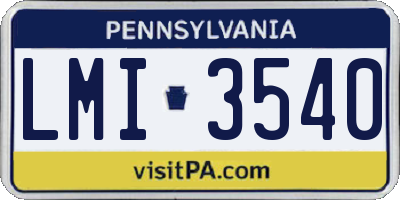 PA license plate LMI3540