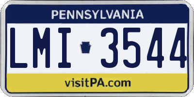 PA license plate LMI3544