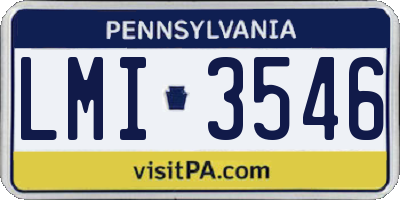 PA license plate LMI3546