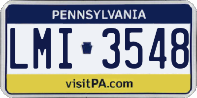 PA license plate LMI3548