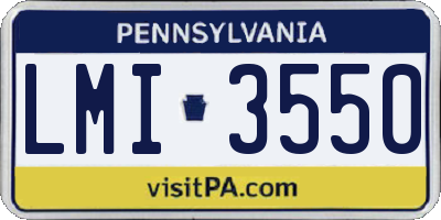 PA license plate LMI3550