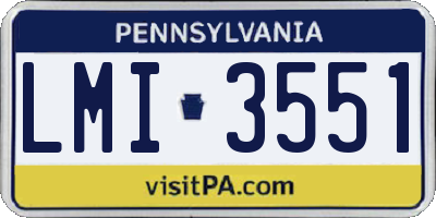 PA license plate LMI3551