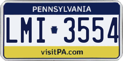 PA license plate LMI3554
