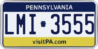 PA license plate LMI3555