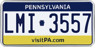 PA license plate LMI3557