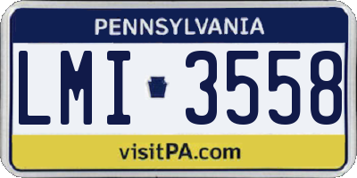 PA license plate LMI3558