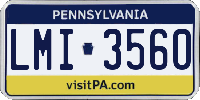 PA license plate LMI3560