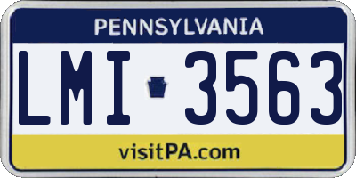 PA license plate LMI3563