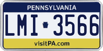 PA license plate LMI3566
