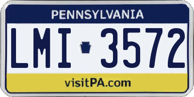 PA license plate LMI3572
