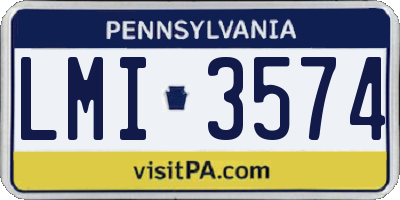 PA license plate LMI3574