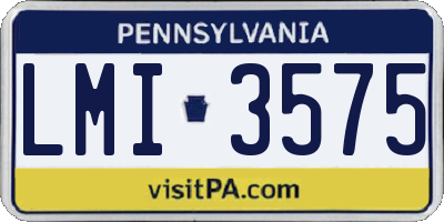 PA license plate LMI3575