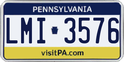 PA license plate LMI3576