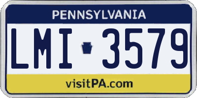 PA license plate LMI3579