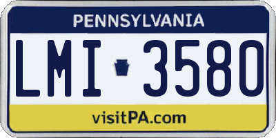 PA license plate LMI3580