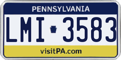 PA license plate LMI3583