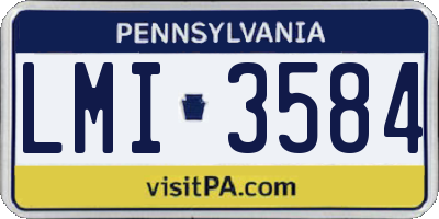PA license plate LMI3584