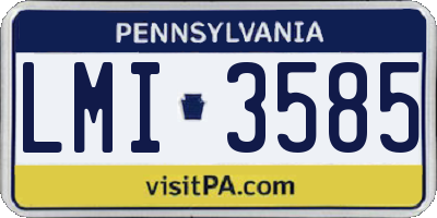PA license plate LMI3585