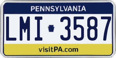 PA license plate LMI3587