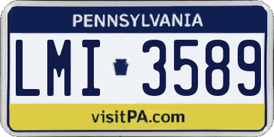PA license plate LMI3589