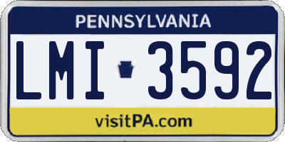 PA license plate LMI3592