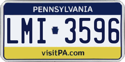 PA license plate LMI3596