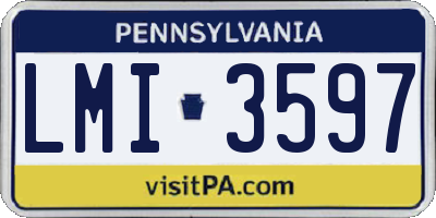 PA license plate LMI3597