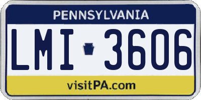 PA license plate LMI3606