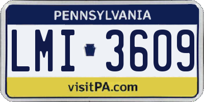 PA license plate LMI3609