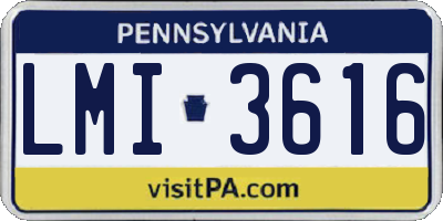 PA license plate LMI3616
