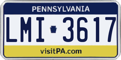 PA license plate LMI3617