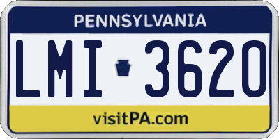 PA license plate LMI3620