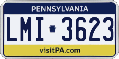 PA license plate LMI3623
