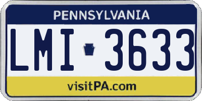 PA license plate LMI3633