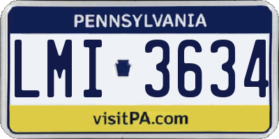 PA license plate LMI3634