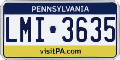 PA license plate LMI3635