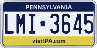 PA license plate LMI3645