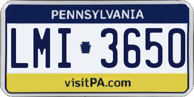 PA license plate LMI3650